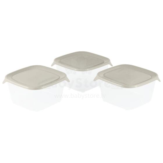 Food container set 3 pcs. square 3x1.2L Fresh&amp;amp;Go beige