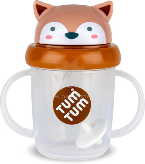 Tum Tum Baby Cup Art.288463 Fergus Fox Pudelīte ar  salmiņu  no 6 +mēn, 200 ml