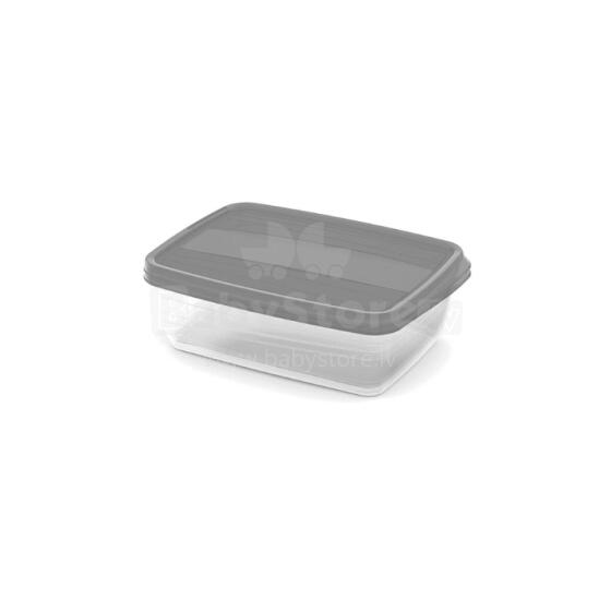 Rectangular food container set 2x1.75L Vedo transparent gray