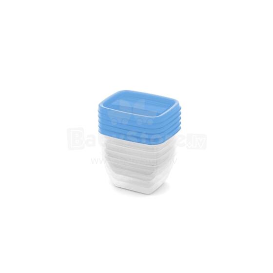 Rectangular food container set 5x0.25L Vedo transparent blue