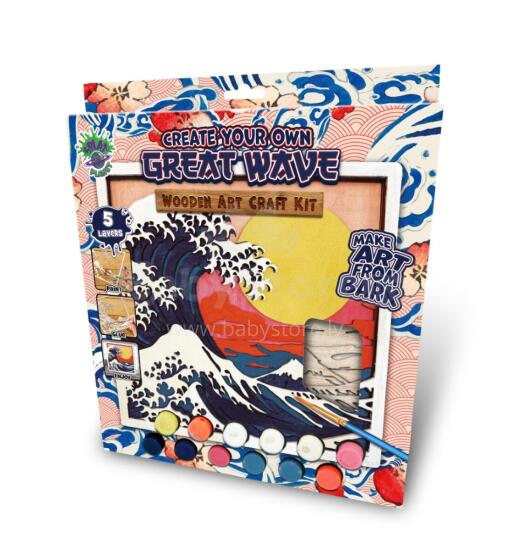 Splat Planet Wooden 3D Coloring Picture, The Great Wave
