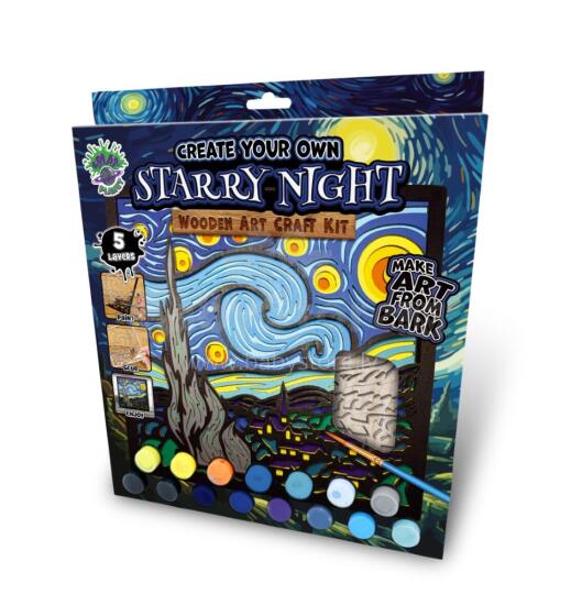 Splat Planet Wooden 3D Coloring Picture, Starry Night