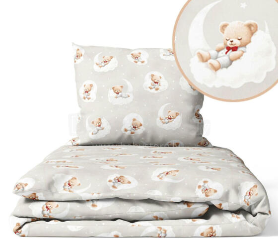 Cover set - 2 pcs - 120x90, 40x60  - BEARS on the CLOUDS - BEIGIE