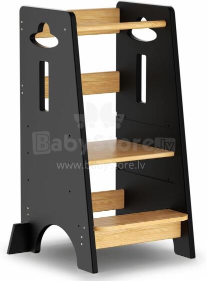 Cosyland Wooden Learning Tower Art.288718 Black Деревянный кухонный табурет/ступенька для малышей