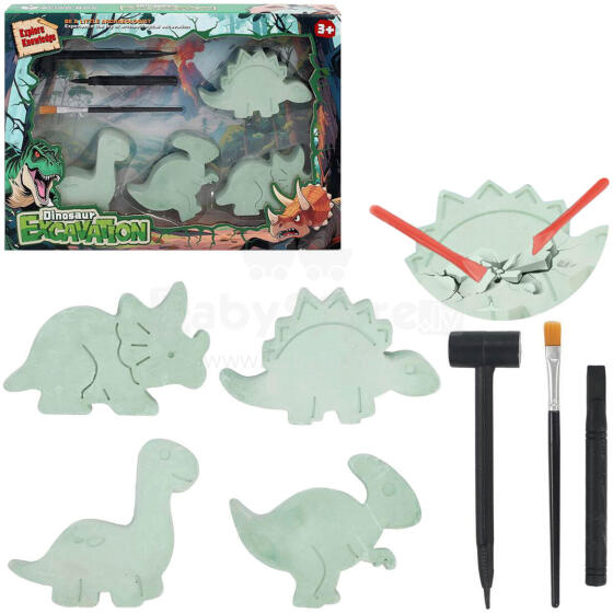 WYKOPALISKA PALEONTOLOG DINOZAUR 4 SZT