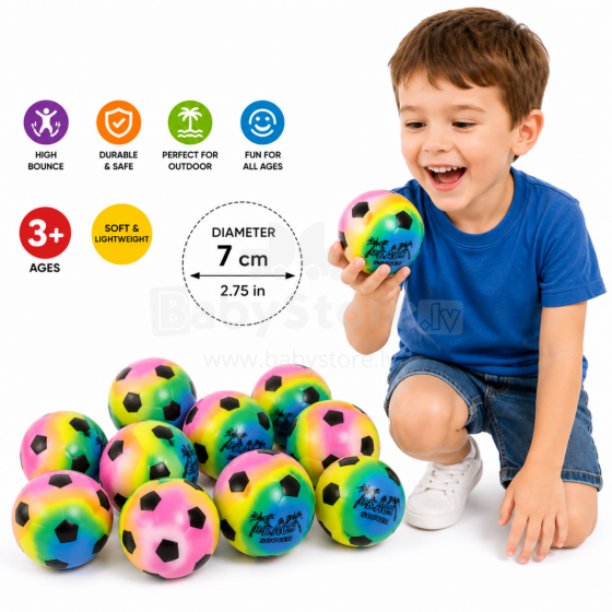 I-Toys Rainbow Soccer Ball Art.289024 Bouncy ball - 7 cm