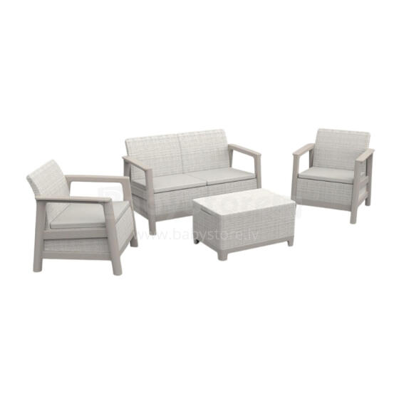 Garden furniture set Scandi Linea 2 Seater Set pebble grey/light beige