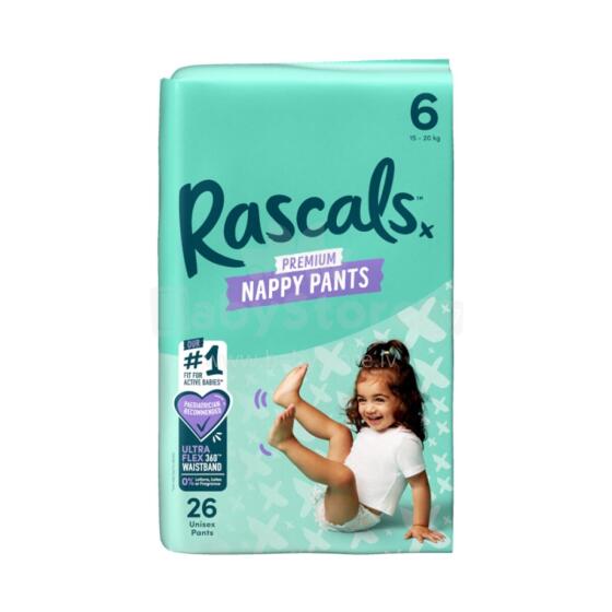 RASCALS diapers-pants, size 6, 15-20 kg., 26 pcs.