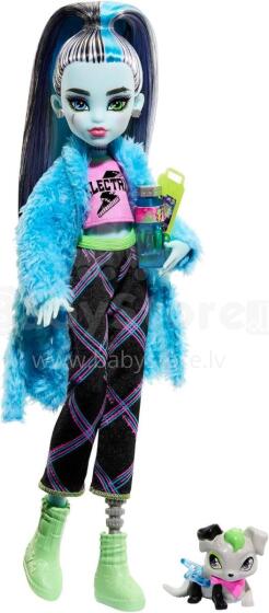 Monster High Creepover Party – Frankie Stein Doll with Pajama Outfit, Watzie & Accessories