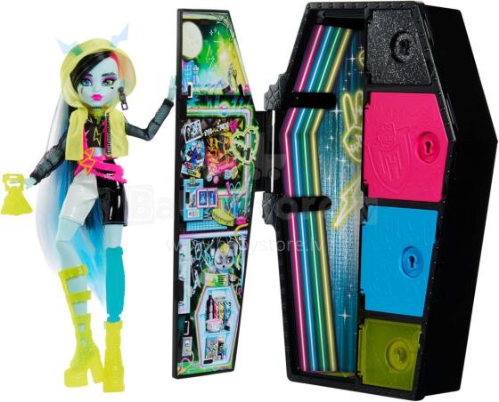 Monster High Skulltimate Secrets – Neon Frights Frankie Stein ar gaismojošiem pārsteigumiem
