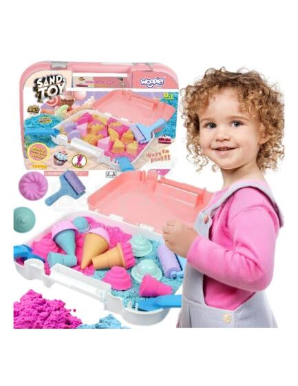WOOPIE Kinetic Sand Set Ice Cream in a Suitcase 1kg + Accessories