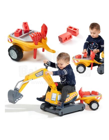 FALK Super Builder Excavator with Trailer and Accessories 3-7 Years