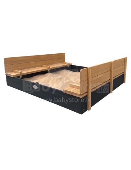 AXI XXL Sandbox Ella 150 x 150 with Benches Anthracite