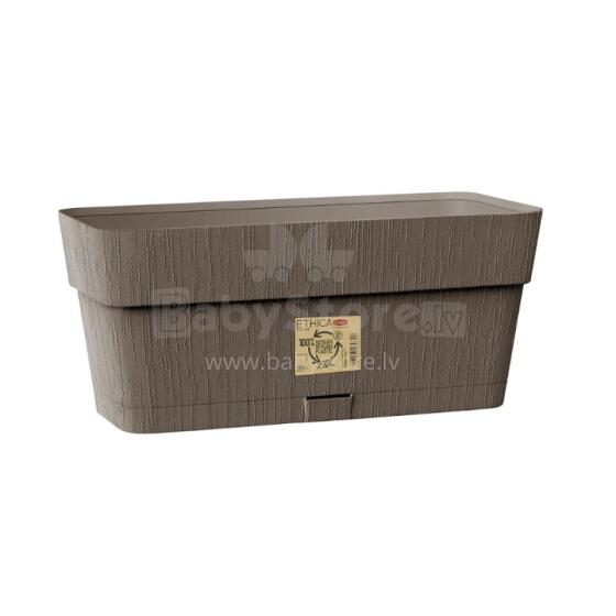 Flower box with tray Ethica 30x13x12cm brown
