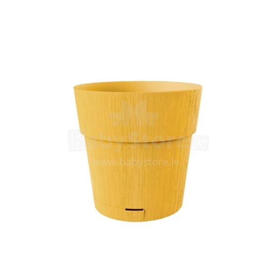Flower pot with tray Ethica &Oslash;20x19cm mustard yellow