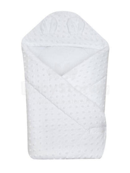 Swaddling blanket with hood - 631 - MINKY - WHITE
