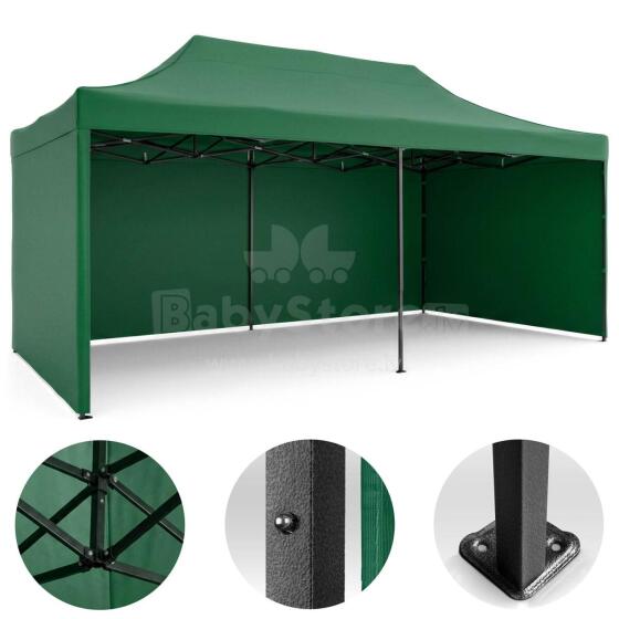 Dārza paviljons 3 sienas 3 x 6m zaļš plāns