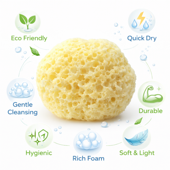 Kidsworld Natural Bath Eco Sponge Art.289934 Губка eko для ванны,200 г