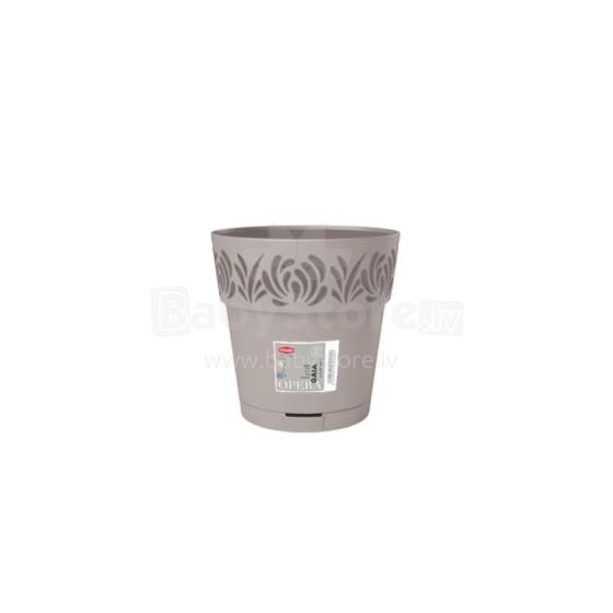 Flower pot with tray Gaia &Oslash;15x15cm light gray