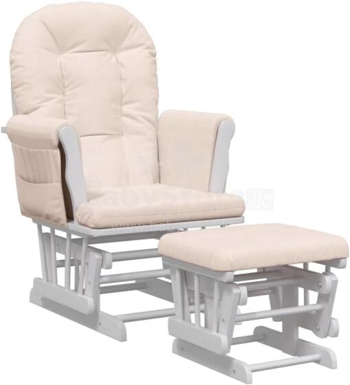 Bebe Basic Rocking Chair with Stool Art.290063 Pink Šūpuļkrēsls