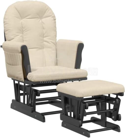 Bebe Basic Rocking Chair with Stool Art.290064 Cream/Brown Šūpuļkrēsls