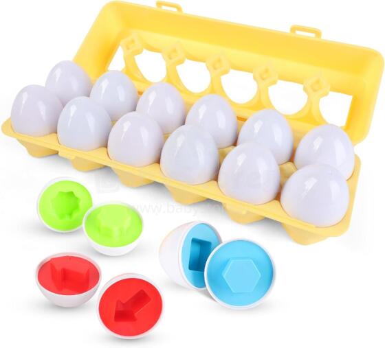Superbe Bebe Montessori Eggs  Art.290108 Montessori Egg Puzzle - Match Shapes and Colors