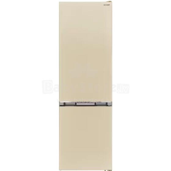 SHARP ledusskapis ar saldētavu, 360l, 201 cm, bēšs