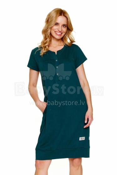 Doctornap  Cotton Night Dress Art.4348 Emerald Kokvilnas naktskrekliņš grūtniecēm/barošanai