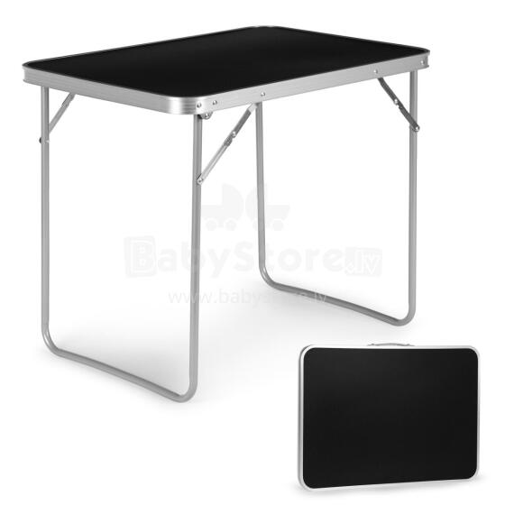 Camping table, folding picnic table, 80x60 cm, black, MultiGarden