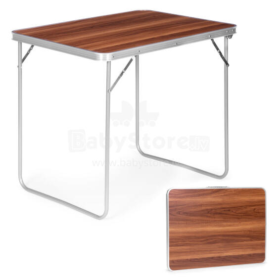 Складной стол для кемпинга, пикниковый стол, 80x60 см, коричневый, MultiGarden