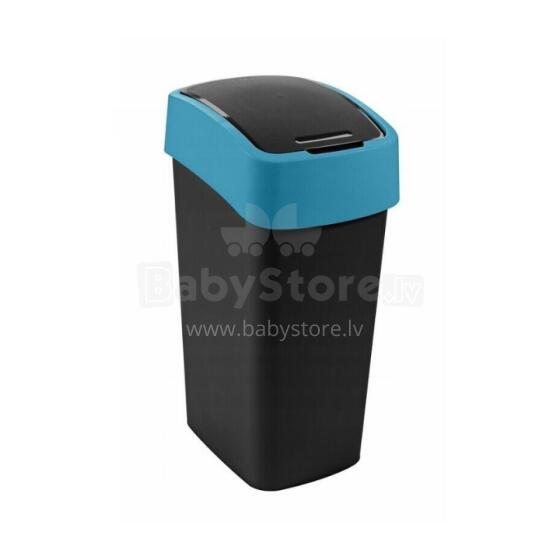 Trash can Flip Bin 45L black/blue