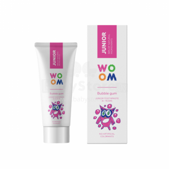 Woom Kids Junior Bubble Gum Art.290527 Natural toothpaste for children 6+ years old, 50 ml