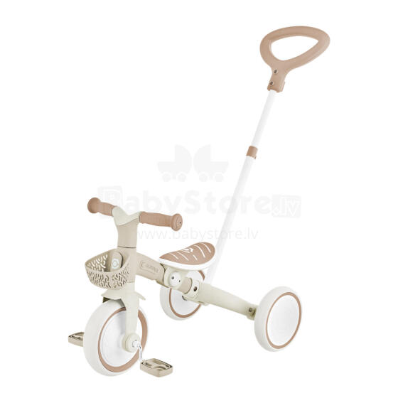 GLOBBER mācību trīsritenis Learning Trike 3in1 Plus, kokosriekstu, 738-466