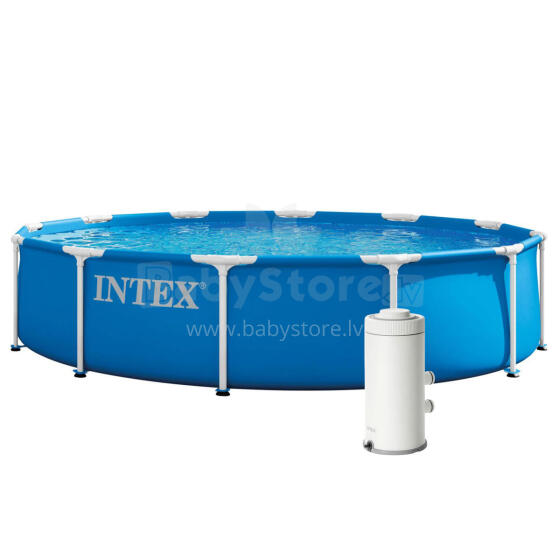 Садовый круглый каркасный бассейн 305x76 см с насосом, INTEX 26702ND