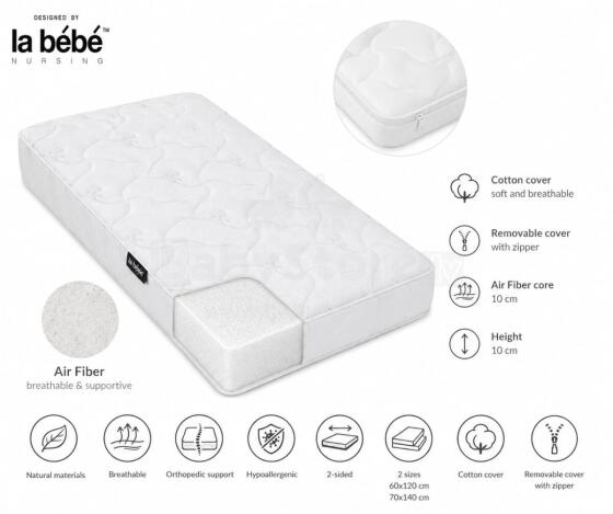La Bebe™ Royal Air Fiber Mattress Art.290774 Children's orthopedic mattress with removable cover, 120x60cm