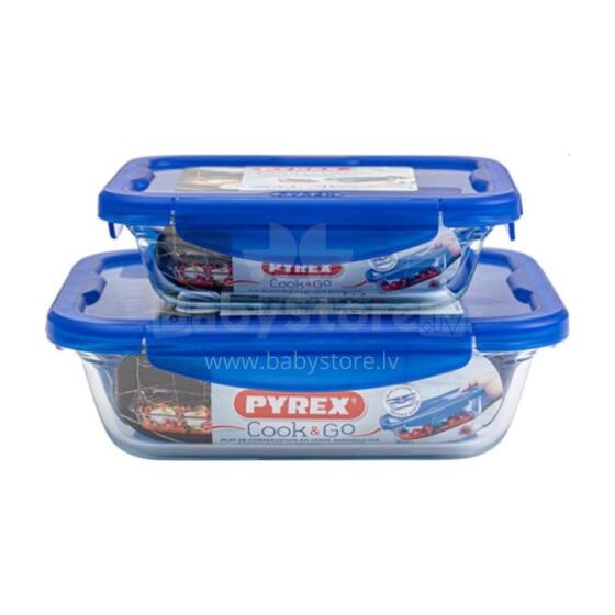 Glass container with lid 2pcs set Cook&amp;amp;Go