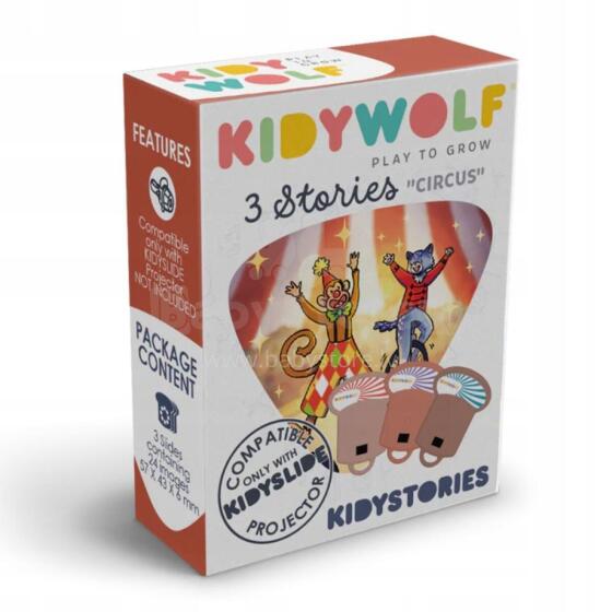 KIDYWOLF story set Circus, 3 stories for KIDYSLIDE projector, KIDYSTORIES-CI