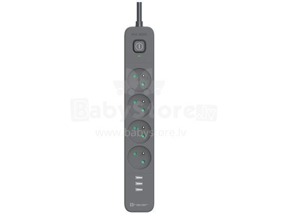 Tracer 47685 Power Line+ 5m (4 sockets +3x USB A)