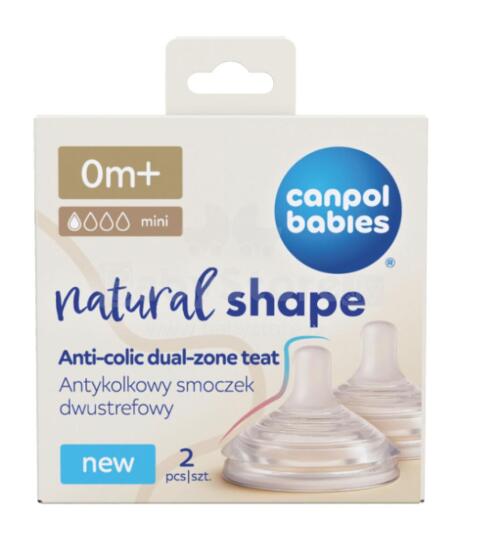 CANPOL BABIES teat NATURAL SHAPE Anti-colic, minimum flow, 0m+, 2 pcs., 21/750