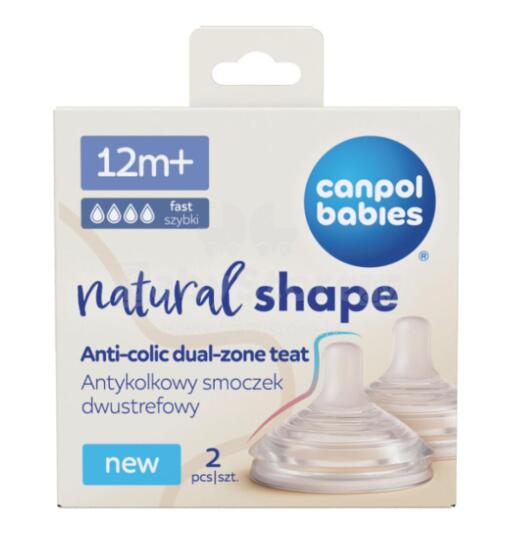 CANPOL BABIES teat NATURAL SHAPE Anti-colic, fast slow, 12m+, 2 pcs., 21/753
