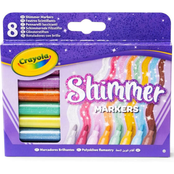 CRAYOLA glitter markers, 8ct, 58-8648