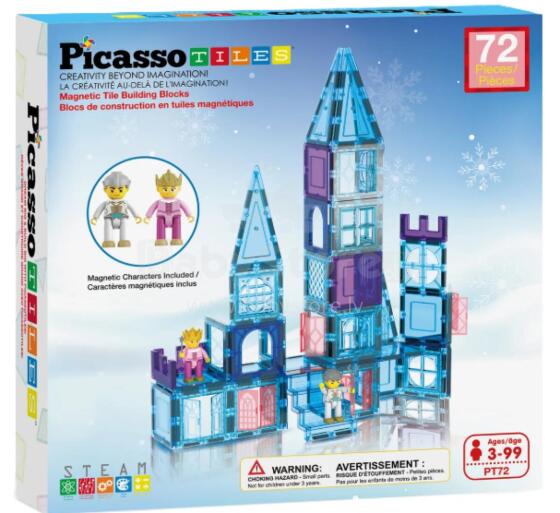 PICASSO TILES Magnetic Construction Set Ice Winter Set 72 pcs, PT72