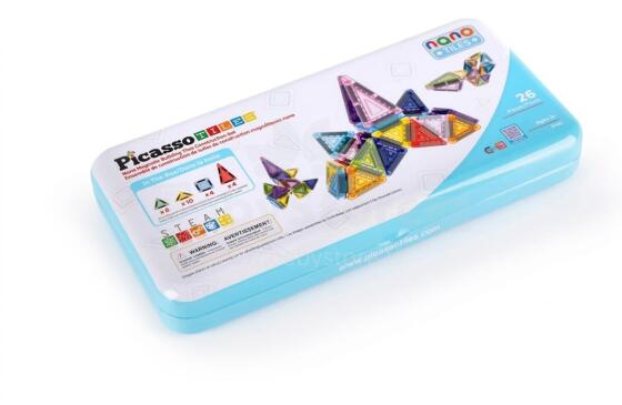 PICASSO TILES Magnetic Construction Set with Pencil Case 26 pcs, PN11