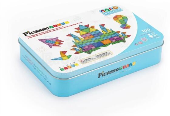 PICASSO TILES Magnetic Construction Set with Pencil Case 100 pcs, PN04