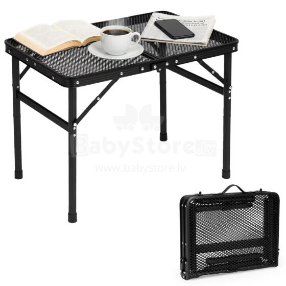 Туристический складной столик 60x40 см в виде чемодана, черный, MultiGarden