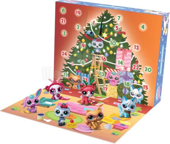 Littlest Pet Shop adventes kalendārs ar 8 dzīvnieku figūriņām un 16 aksesuāriem – 24 dienu Ziemassvētku kalendārs Art.BF00758