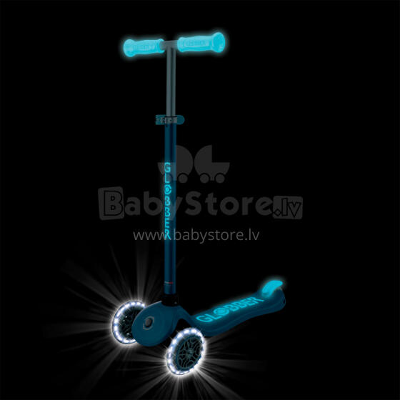 GLOBBER skrejritenis Primo Plus Glow Lights, zils, 443-100