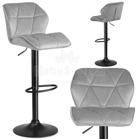 Bar stool with backrest Castel light gray