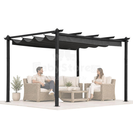 Pergola ogrodowa tarasowa 3x4 m stalowa altana zadaszenie szara MultiGarden