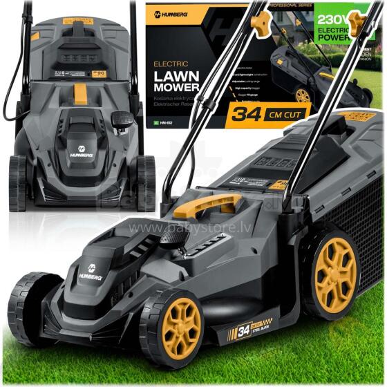 Lightweight Powerful Electric Lawnmower with Adjustment 1400W 34cm Humberg HM-612